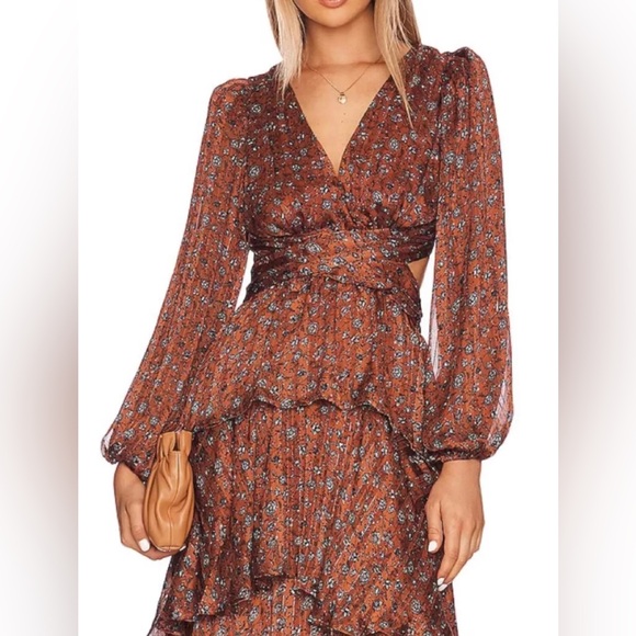 ASTR the label Elegant Brown Floral Maxi Dress - Picture 2 of 5